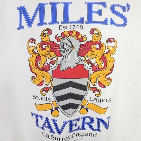 Miles Tavern Sweatshirt Vintage 90s Surrey England Pub Made In USA Mens Large - Picture 2 of 6